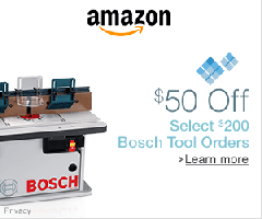 $50 OFF SELECT $200 BOSCH ORDERS @ AMAZON