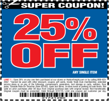 Harbor Freight Coupon 25 percent off