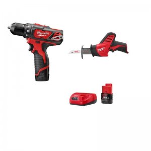 Milwaukee M12 12-Volt Lithium-Ion 3/8 in. Cordless Drill/Driver HACKZALL Combo Kit